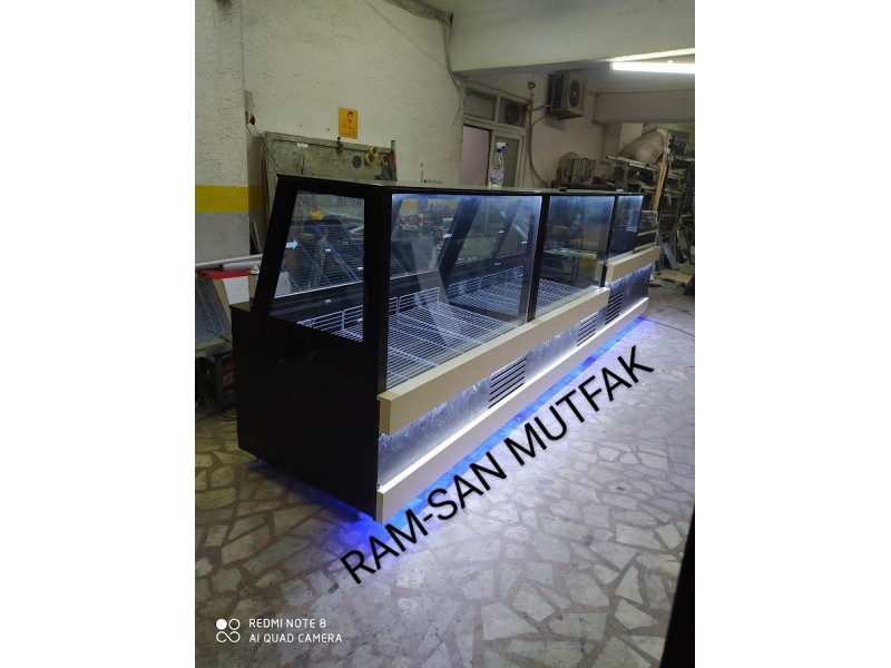 Kasap Şarküteri Dolabı, Mavi LED Aydınlatmalı