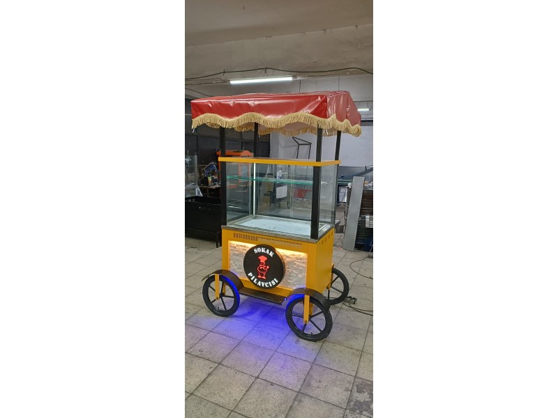 Işıklı Taş Süslü Seyyar Pilav Arabası